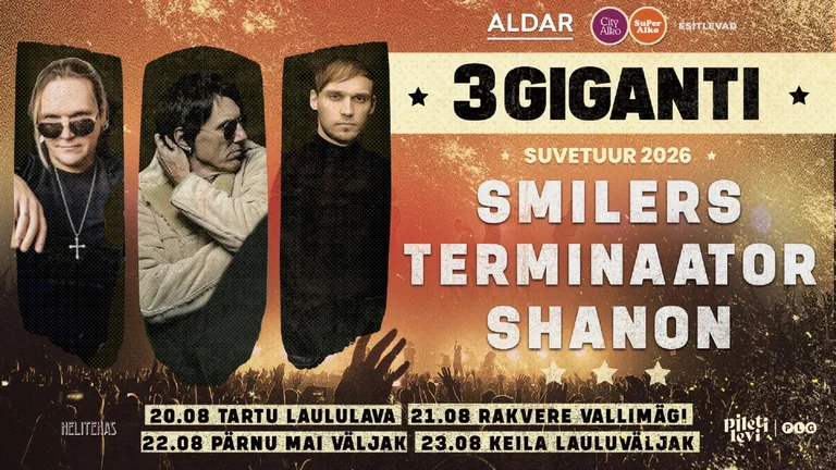 3 Giganti Rakveres 21. augustil: piletid alates 35 €