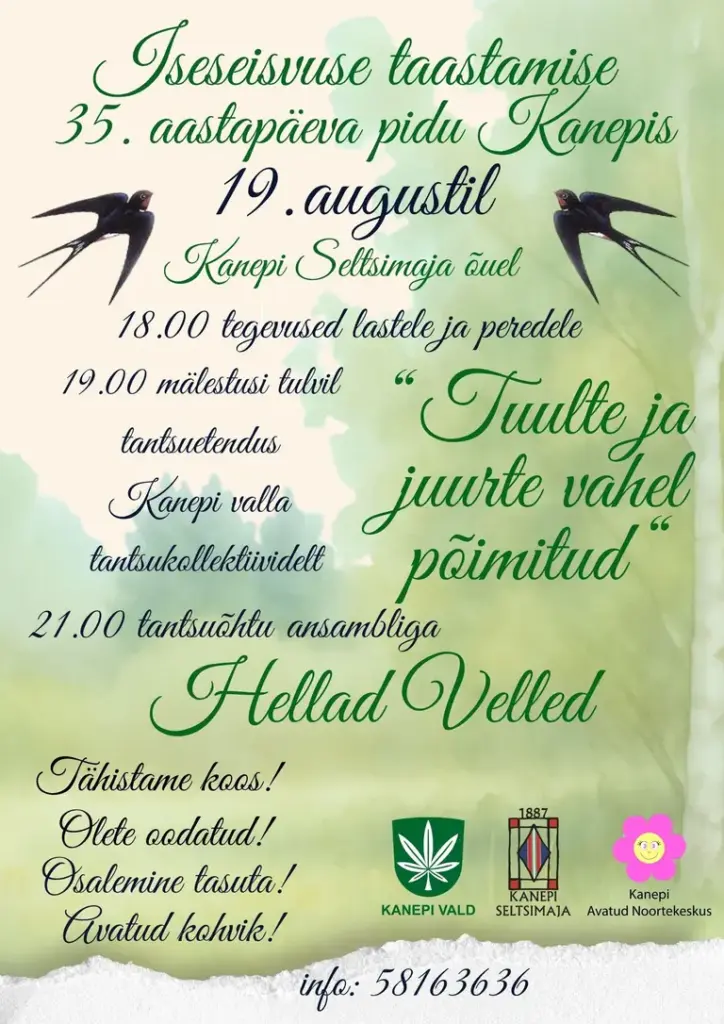 Kanepis tuleb 19. augustil tasuta iseseisvuse taastamise pidu