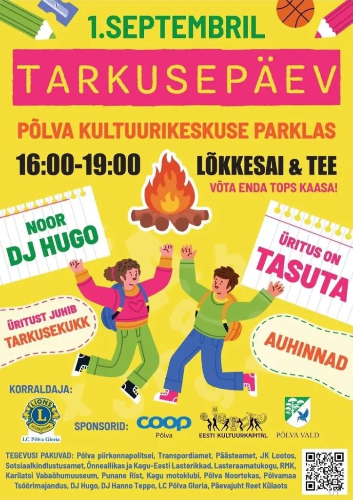 Põlva Tarkusepäev: 1. septembril tasuta lõkkesai ja tee