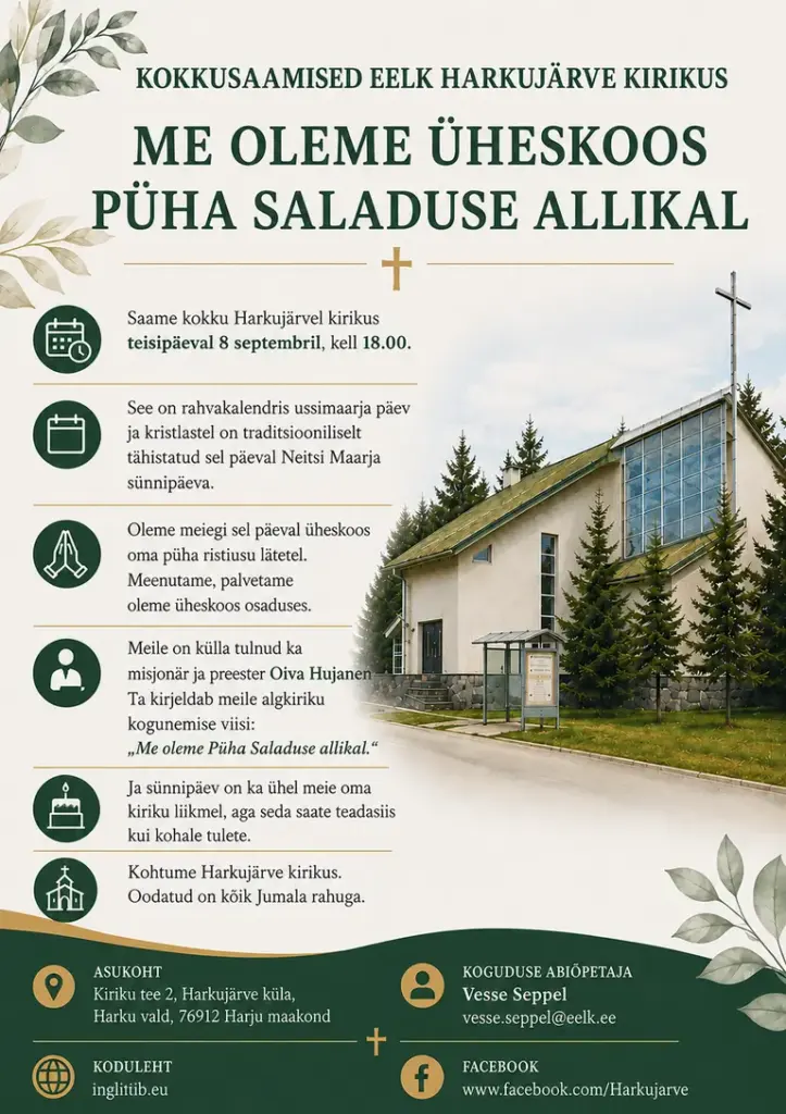 „Püha saladuse allikal“ Harkus: tasuta õhtu 18. septembril